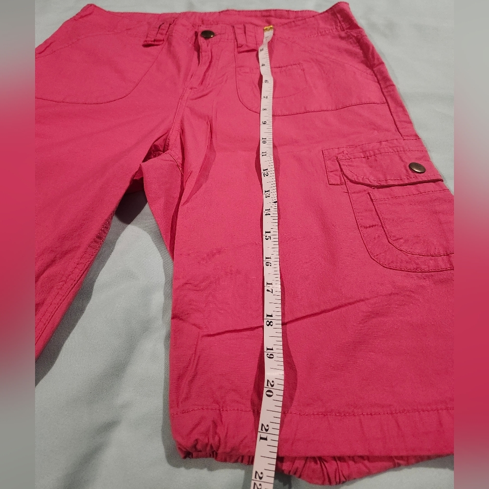 Pink Cargo Capri Pants for Women